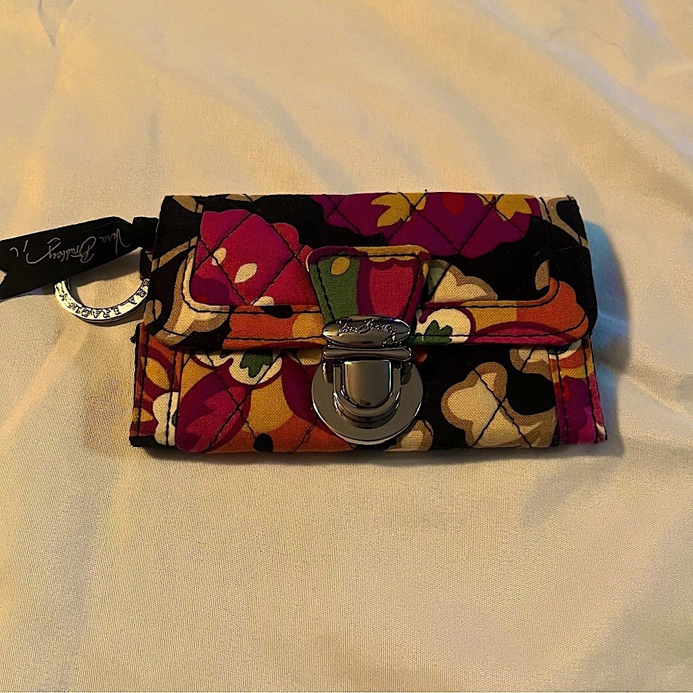 Vera Bradley Black Wallet with Colorful Floral Pattern